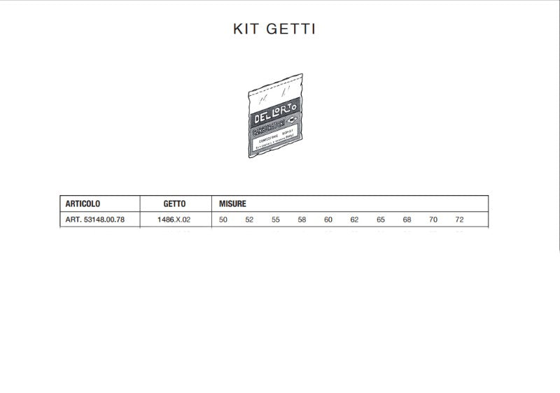 Kit getti 5mm Dellorto da 50 a 72